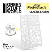 Green Stuff World 8435646510422ES Flexible Stencils - Classic Camo 1 (15mm aprox.)
