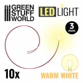 Green Stuff World 8435646511825ES Warm White LED Lights - 3mm (10 pcs.)