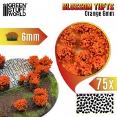 Green Stuff World 8435646525037ES Blossom Tufts - 6 mm - self-adhesive - Orange Flowers - 75 pcs.