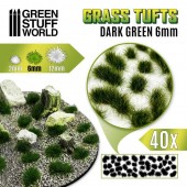 Green Stuff World 8436554362448ES Grass TUFTS - 6mm self-adhesive - DARK GREEN