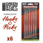 Green Stuff World 8436554362509ES Hook and Pick tool Set (6 pcs.)