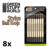 Green Stuff World 8436554363353ES Sculpting Stylus Ball Tool Set (8 tools)