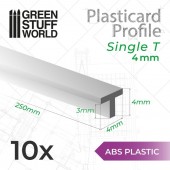 Green Stuff World 8436554368099ES ABS Plasticard - T-Profile 4mm