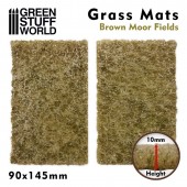 Green Stuff World 8436574508383ES Grass Mat Cut-Outs 90x145mm BROWN MOOR FIELDS 10mm (2pc)