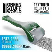 Green Stuff World 8436574509816ES Rolling pin with Handle - Cobblestone 15mm