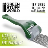 Green Stuff World 8436574509953ES Rollin pin with Handle - Sett Pavement