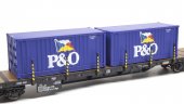 HGD 40031 Vagon platforma Rgs cu 2 containere 20' P&O CFR Marfa epoca VI