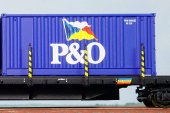 HGD 40031 Vagon platforma Rgs cu 2 containere 20' P&O, CFR Marfa, epoca VI