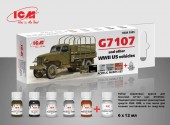 ICM 3005 Acrylic paint set for US WWII vehicles G7107 6x12 ml 