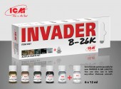 ICM 3007 Acrylic paint set for Invader B-26K and other Vietnam aircraft 6x12 ml 