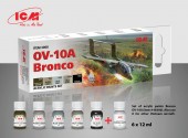 ICM 3008 Acrylic paint set for OV-10A Bronco and other Vietnam aircraft 6x12 ml 