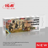 ICM 3022 Acrylic Paint Set for WWII Wehrmacht Infantry 6 x 12 ml 