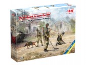 ICM 35753 1:35 To be ahead,  to save the life, Sappers of the Armed Forces of Ukraine (3 figures and a sapper dog in a protective mask)(100% new molds)