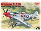 ICM 48153 1:48 Mustang P-51D with USAAF Pilots and Ground Personnel