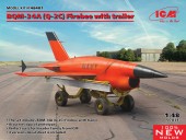 ICM 48401 BQM-34A (Q-2C) Firebee with trailer (1 airplane and trailer) 1:48