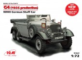 ICM 72471 1:72 G4 (1939 production), WWII German Staff Car (100% new molds) snap fit/no glue