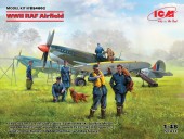 ICM DS4802 1:48 WWII RAF Airfield Spitfire Mk.IX Spitfire Mk.VII RAF Pilots and Ground Personnel 