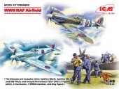 ICM DS4802 WWII RAF Airfield (Spitfire Mk.IX,Spitfire MkVII,RAF Pilots and Ground Personal) 1:48