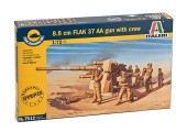 ITALERI 7512 1:72 8.8 cm. FLAK 37 AA Gun - FAST ASSEMBLY and 8 figures