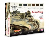 LIFECOLOR CS44 British Tanks, France-Europe, U.K., Disruptive Camouflage, Set 2 6 x 22 ml