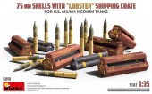 MiniArt 53070 75 mm Shells with Lobster Shipping Crate for U.S. M3/M4 Medium Tanks 1:35