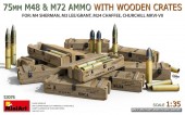 MiniArt 53078 75 mm M48 & M72 Ammo w/Wooden Crates 1:35