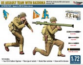 Mirage Hobby 720010 US ASSAULT TEAM WITH BAZOOKA, WW2 US GIs with Bazooka M1A1 rocket launcher Normandy, 1944 1:72