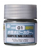 Mr. Hobby HSM-01 Mr. Aqueous Hobby Super Metallic Colors (10 ml) Superfine Silver