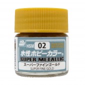 Mr. Hobby HSM-02 Mr. Aqueous Hobby Super Metallic Colors (10 ml) Superfine Gold