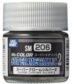 Mr. Color Super Metallic 2 SM206  - Super Chrome Silver 2 (10ml)
