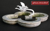 Plus model 490 Park fountain with swans 1:35