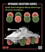 Rye Field Model RFM2078 Sd.Kfz.234/4 3D Printed Wheels Mixed Type (Type A 4 pcs + Type B 4 pcs) 1:35