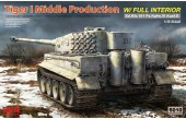 Rye Field Model RM-5010 1:35 TIGER I MIDDLE PRODUCTION W/ FULL INTERIOR & WORKABLE TRACK LINKS