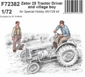 Special Hobby 129-F72382 Zetor 25 Tractor Driver and village boy 1:72