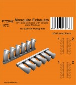 Special Hobby 129-P72042 Mosquito Exhausts (PR and Bombers with two stage Merlins) 1:72