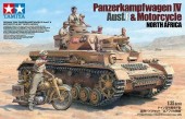 TAMIYA 25208 1:35 Panzerkampfwagen IV Ausf F and Motorcycle North Africa