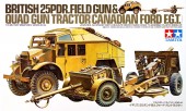 TAMIYA 35044 1:35 British 25 PDR. Gun & Quad Tractor 