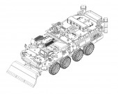 Trumpeter 07426 M1132 Stryker Engineer Squad Vehicle w/LWMR-Mine Roller/SOB 1:72