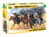 Zvezda 3579 1:35 SOVIET COSSACKS W/ HORSES, WWII 4 figures