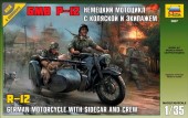 Zvezda 3607 1:35 German Motorcicle R-12 With Sidecar And Crew