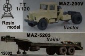 ZZ Modell ZZ12002 MAZ-200V & MAZ-5203 trailer 1:120
